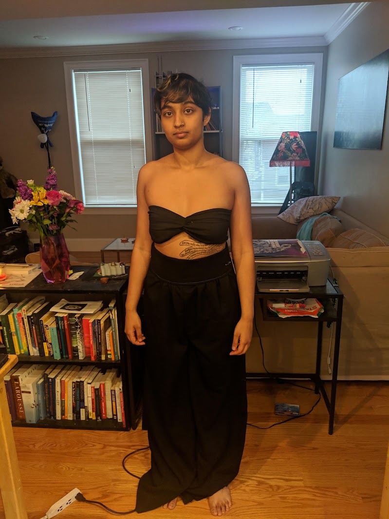 wearing bandeau + pants - view 2