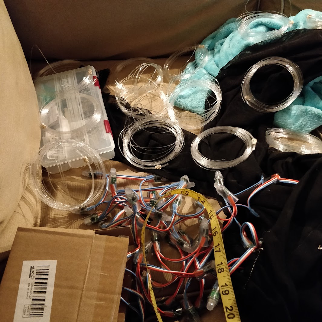 leds + fiber optic spools